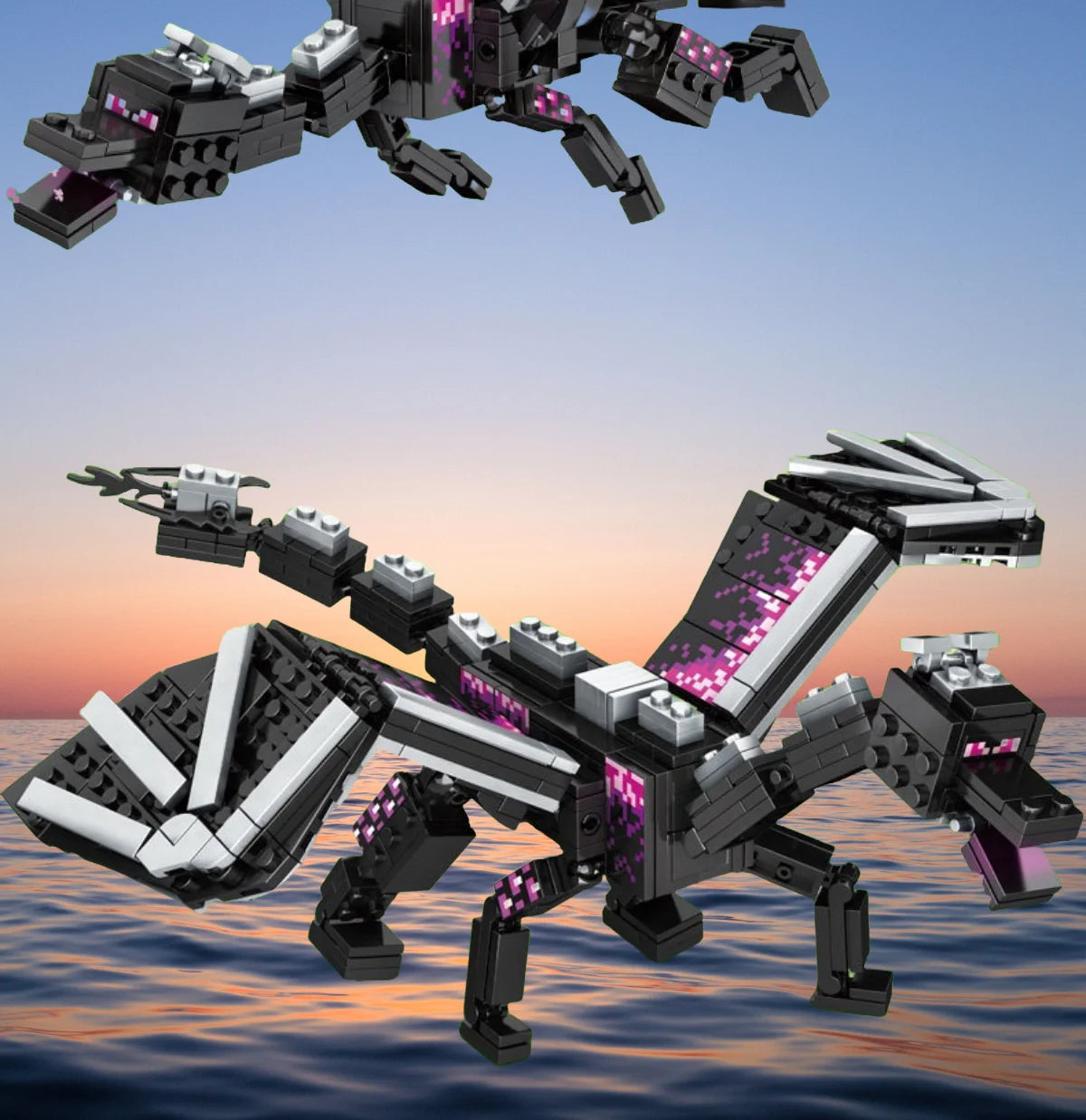 246pcs Black Pixel Dragon Movie Model Building Blocks, Halloween Gifts, Christmas Gifts, Birthday Gifts