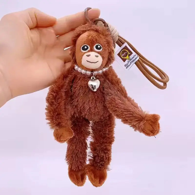Cartoon Punch Monkey Plush Keychain Cute Bag Charm