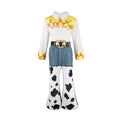2026 Jessie Cowgirl Costume 2 Piece Set Sleeve shirt Cow Print Flared Pants Kids Cosplay Outfit Halloween Carnival Casual Wear
