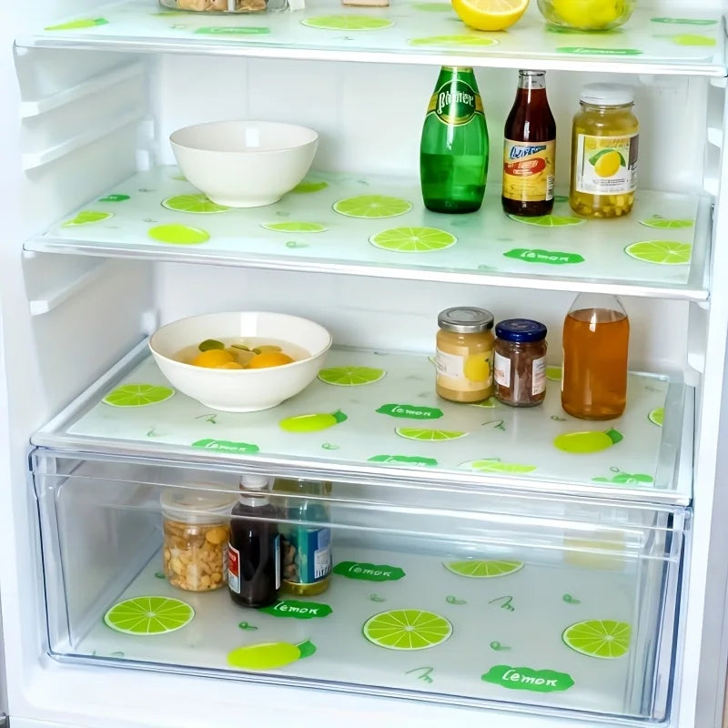 4PCS EVA Refrigerator Pad Waterproof Anti-oil Can Be Cut Washed Kitchen Placemat Drawer Shoe Cabinet Shelves Fridge Pad Home