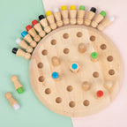 Wooden Memory Match Chess Board Montessori Educational Game for Kids