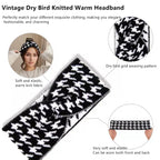 Knitted Houndstooth Headband Set for Women