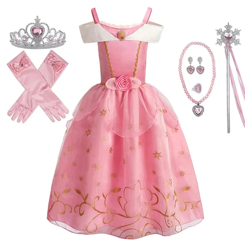 Girls Princess Costume Dress – Disney Inspired Cinderella, Snow White & Rapunzel