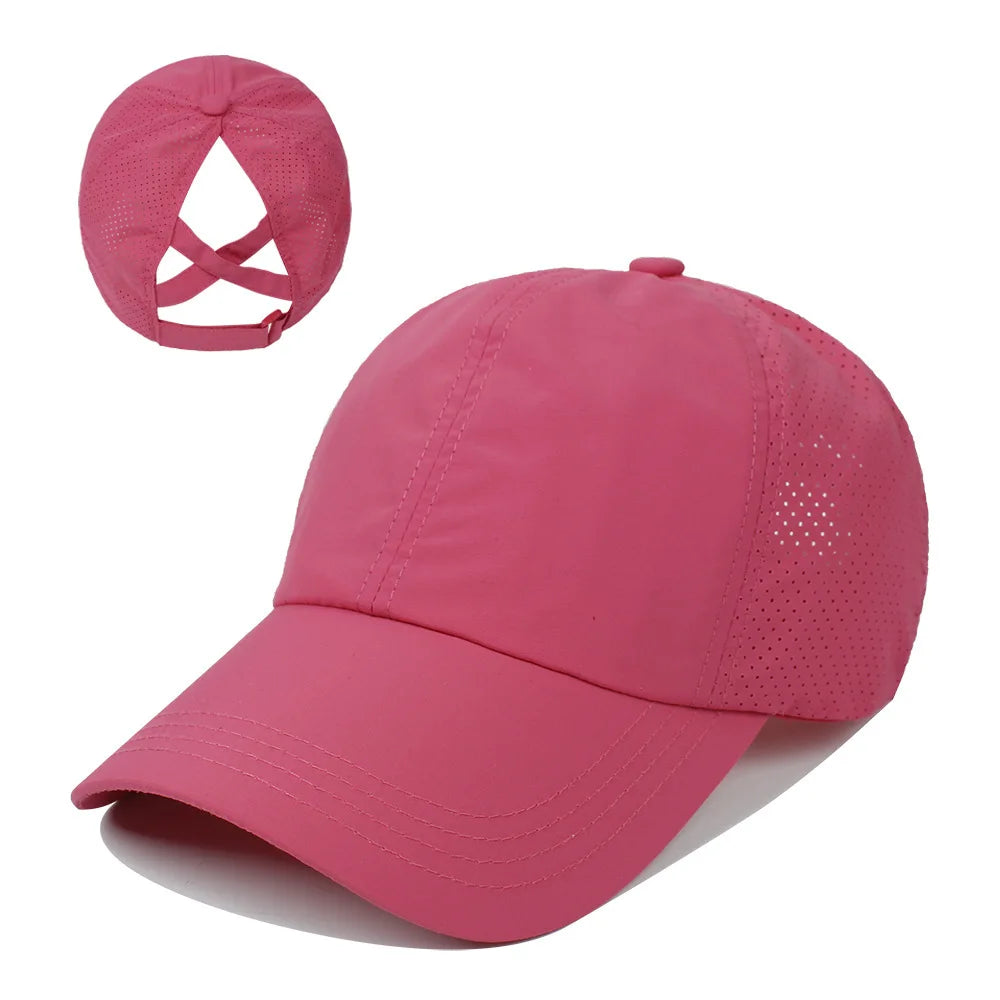 Women's Quick Dry Mesh Ponytail Baseball Cap for Outdoor Style