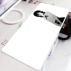 Black and White Anime Girl Table Mat Large Mouse Pad Office Keyboard Edge Locking Desk Mat Gaming Accessories Non-slip Mousepad