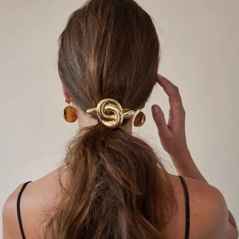 2024 Design Geometric Glossy Gold Silver Color Metal Eggshell Hairgrips Barrettes for Women Girls Party Hairwear