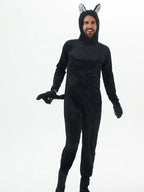 Adult Cosplay Black Cat Costume Animal Onesie Suitable for Halloween Party Dance Jumpsuits Costumes Props Suit Woman Men