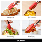 Anti-Slip Stainless Steel Cooking and Serving Tongs for Kitchen