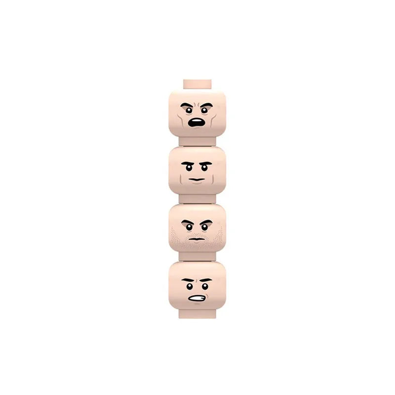 MOC City Halloween Expression Accessories Building Blocks Face Injured Head Terror Scene Ghost Skeleton Bricks Friends Toys Gift