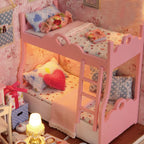 Kitten Mini Doll House 3D Wooden Puzzle DIY Miniature Building Kit