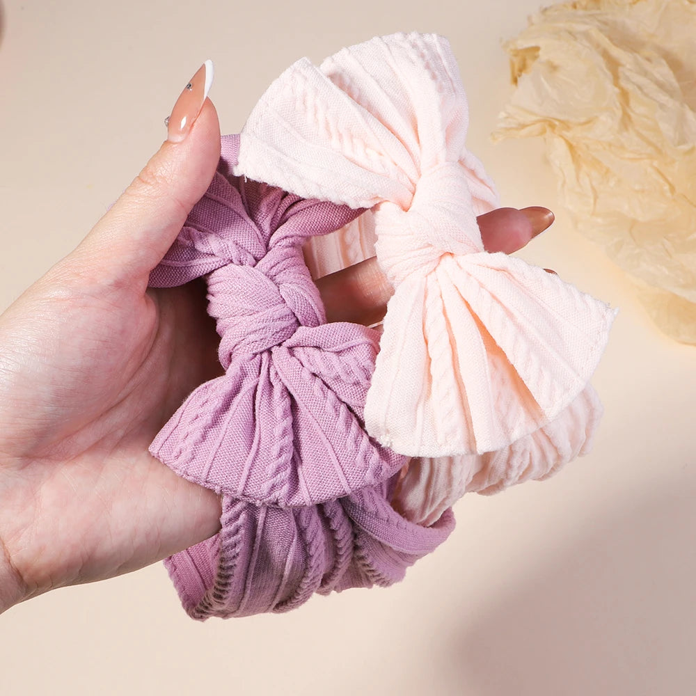3PCS Cable Knit Elastic Baby Girl Headbands Set