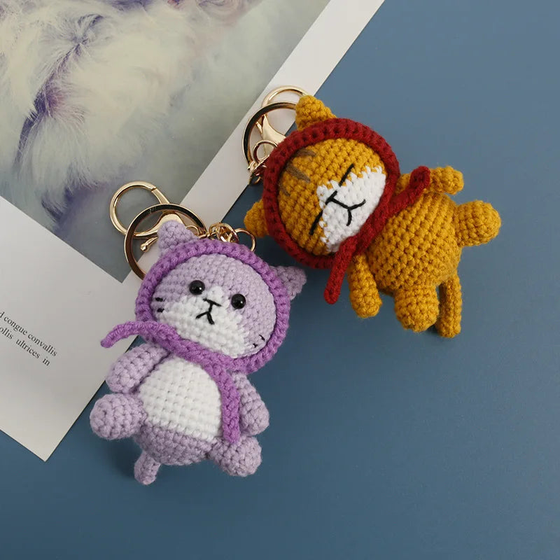 Exquisite Kitten Crochet Keychain Cute Cat Bag Charm