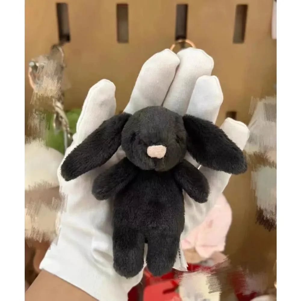 Stuffed Animals Cute Cartoon Rabbit Keychain Love Pompom Trinket Toy Girl Bag Car Keychain Mobile Phone Pendant Jewelry Gift
