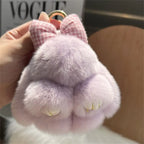 Cute Rabbit Bow Plush Keychain Bag Charm Gift for Girls and Women