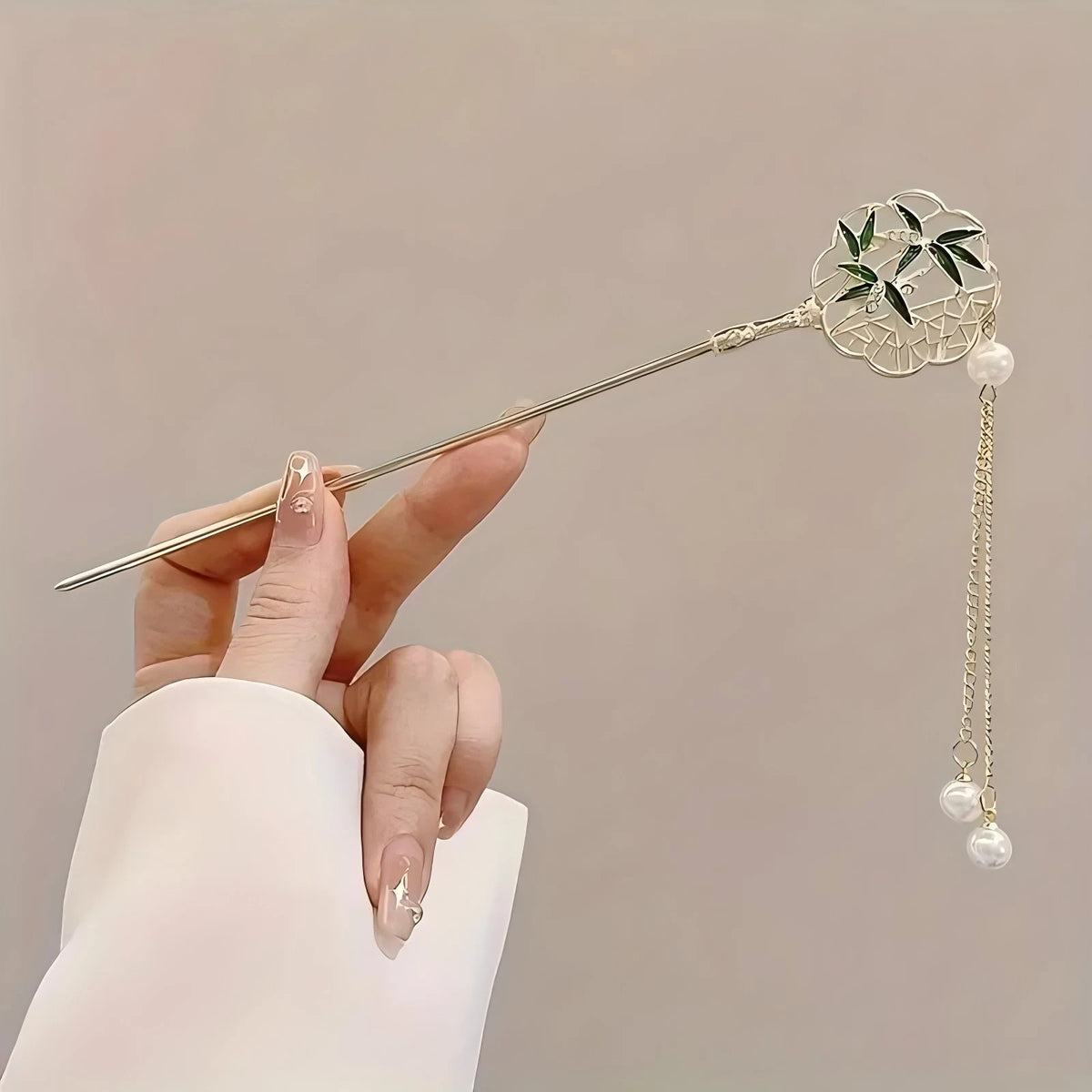 Elegant Chinese Style Floral Tassel Hair Stick for Women