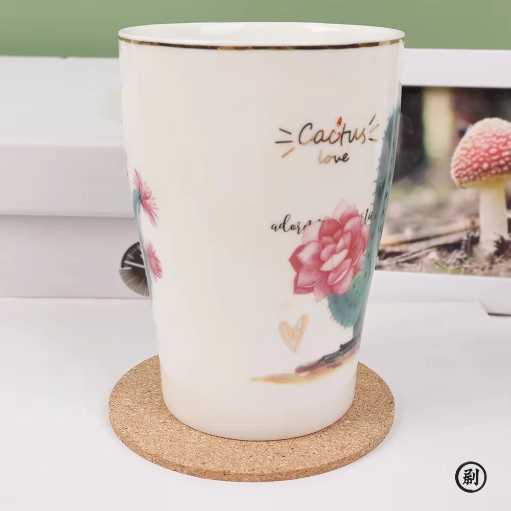 10PCS Cup Mat Natural Round Wooden Pad Durable Non-Slip Cork Coaster Tea Coffee Mug Drinks Holder for Table Decor DIY Tableware