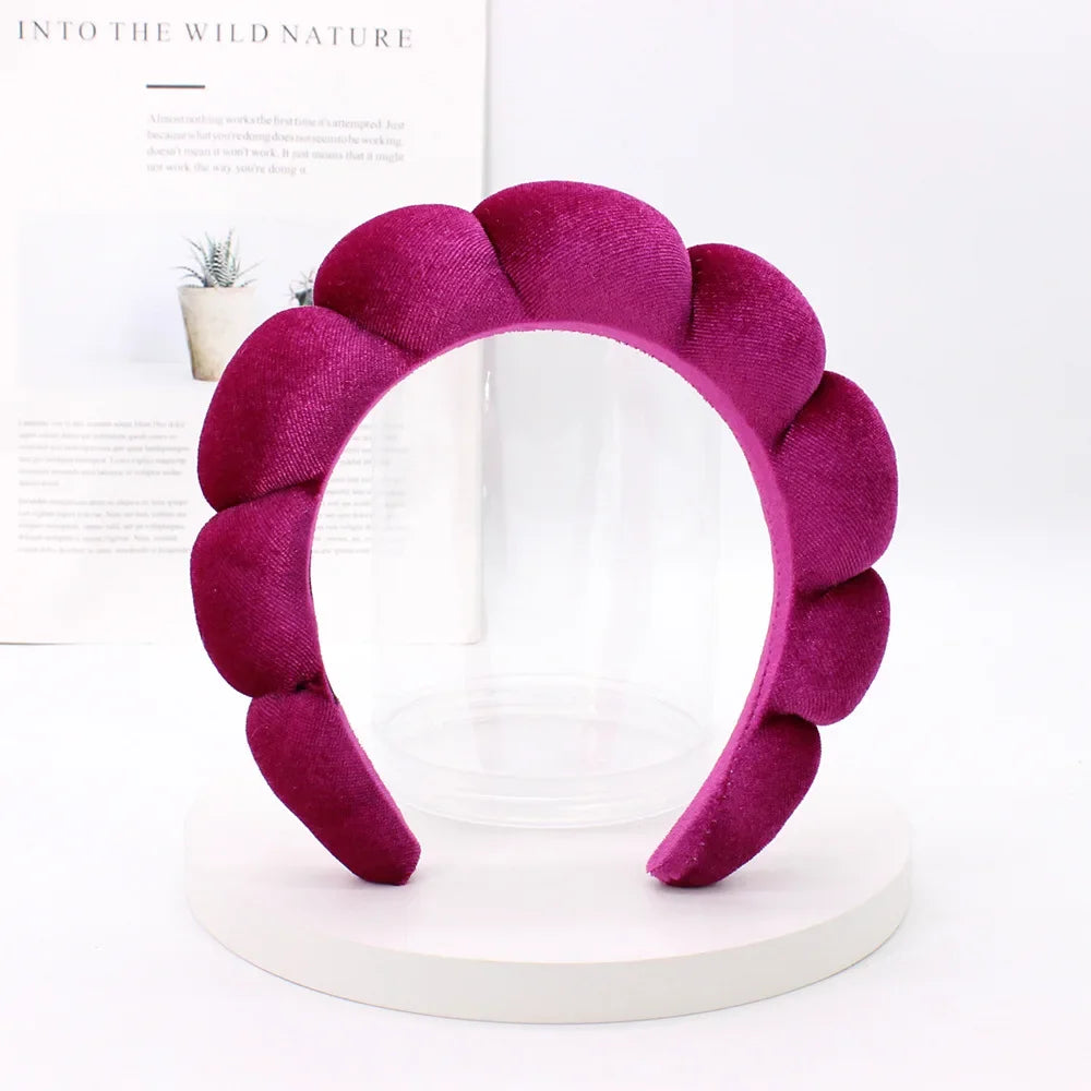 Velvet Sponge Spa Headband for Face Washing & Skincare