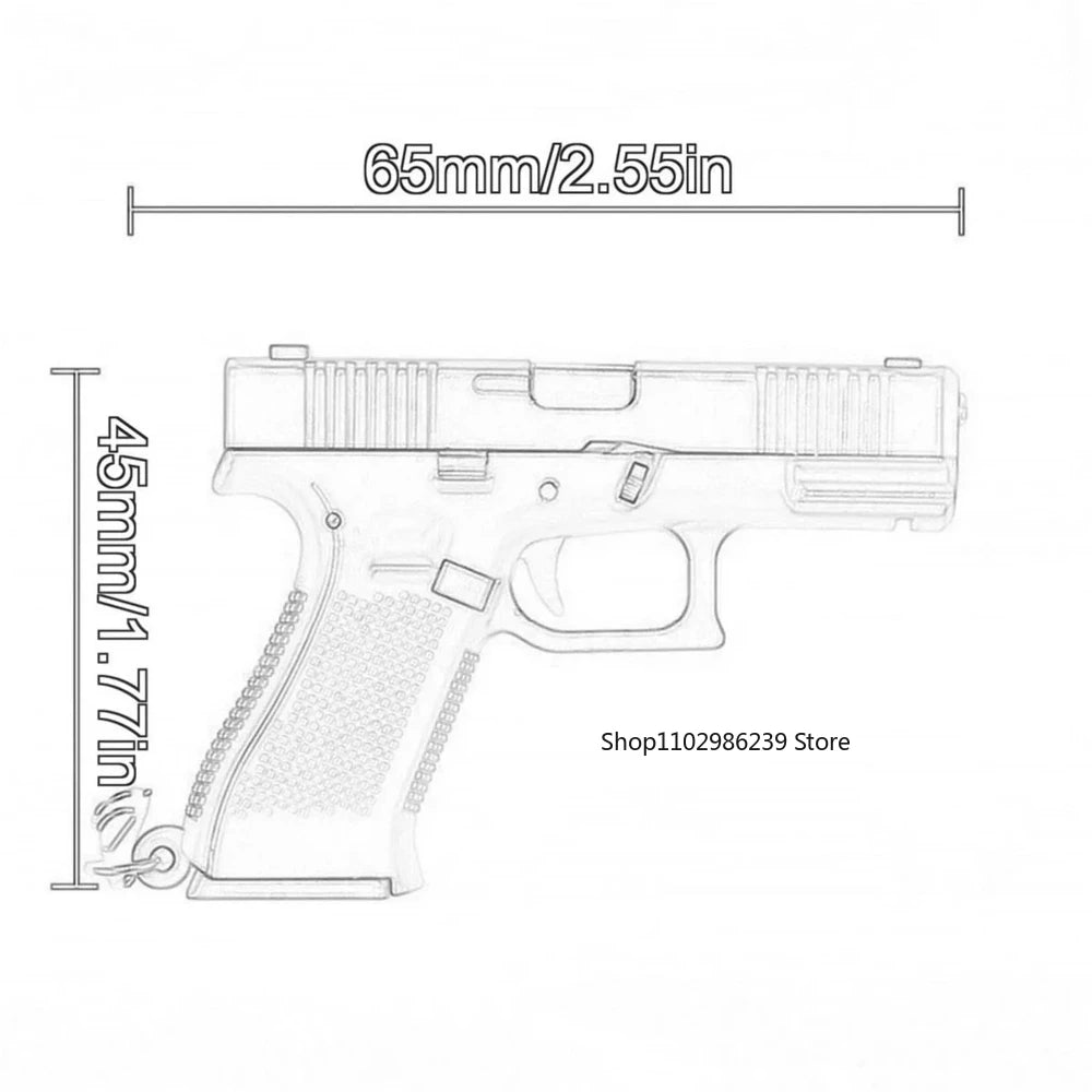 Tactical Pistol Shape Keychain Detachable Car Keyring Accessory