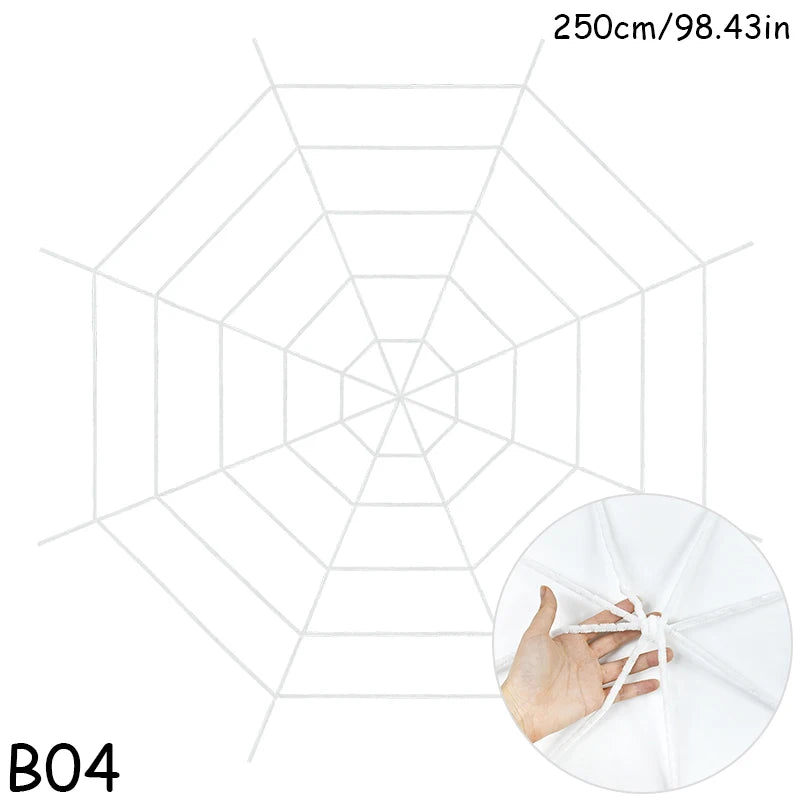 150/250cm Black White Spider Web Giant Stretchy Cobweb For Home Bar Garden Haunted House Horror Props Halloween Party Decoration