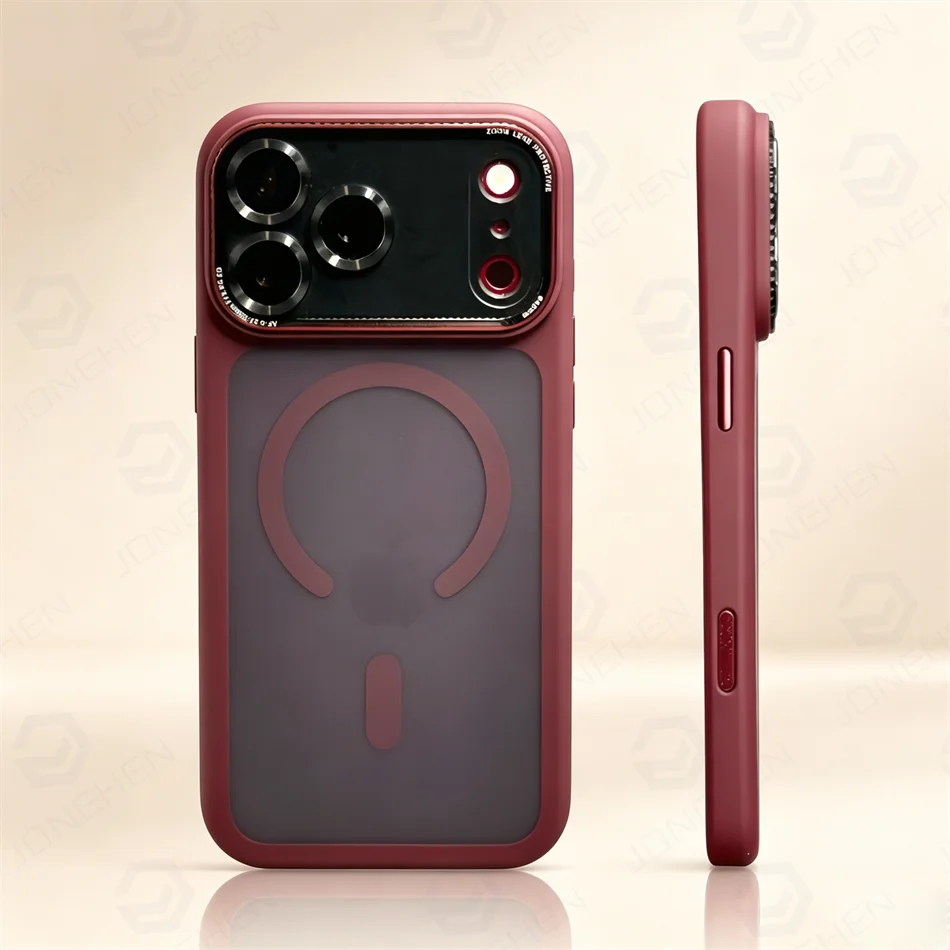 Luxury Magnetic Camera Bumper Protection Case For iPhone 17 16 15 14 18 Pro Max 18P Wireless Charge Shockproof Matte Clear Cover