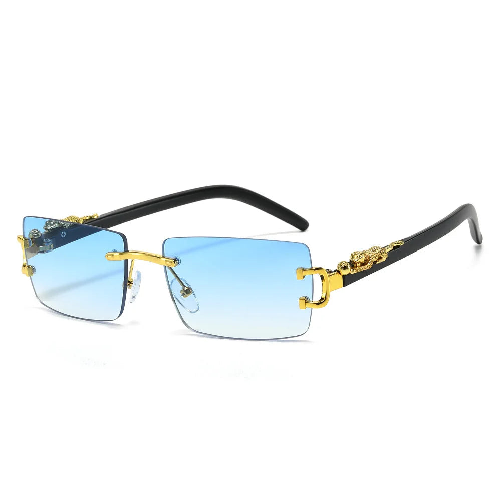Fashion Rimless Rectangle UV400 Sunglasses for Women & Men