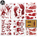 Halloween Wall Doors Windows Stickers Blood Handprint Footprint Skull Pattern Halloween Party Scene Decor Supplies Horror Props