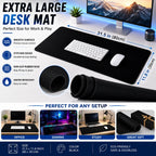 Large 90x40cm Gaming Mouse Pad Extended Desk Mat with Stitched Edge Non-Slip Rubber Base for PC Laptop Office And Home Use