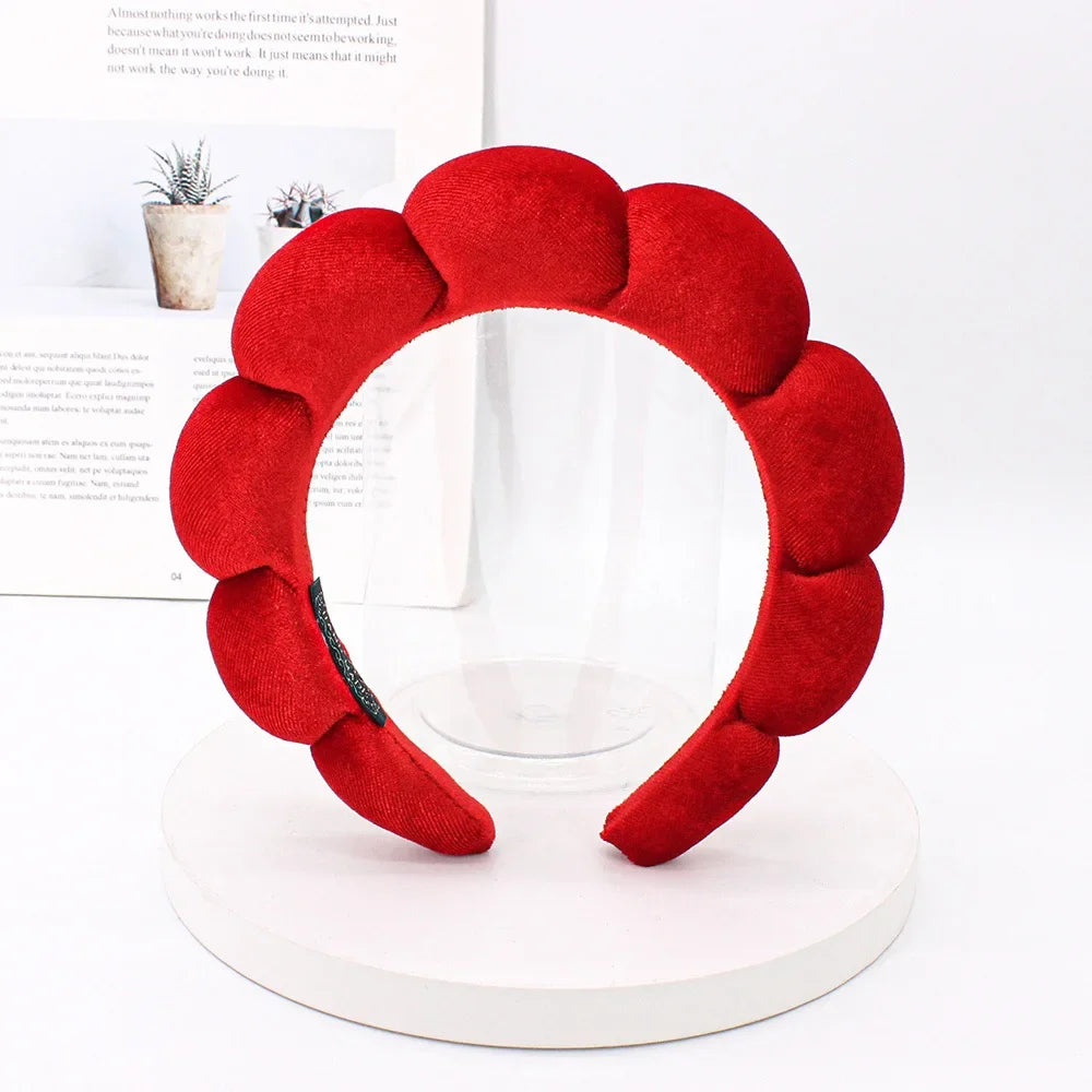 Velvet Sponge Spa Headband for Face Washing & Skincare