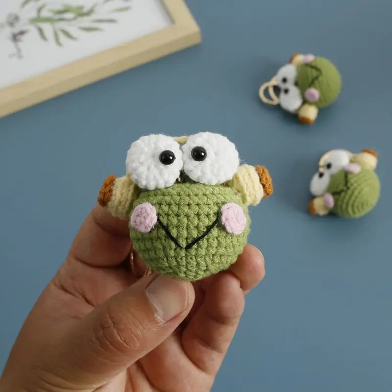 Cute Frog Crochet Keychain Funny Frog Bag Charm
