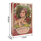 Romantic Lenormand Oracle Cards 10.2*7.2cm English Vision Art Nouveau Floral Motifs 37 Pcs Deck 4*2.8inch For Party, Board Games