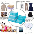 6PCS Waterproof Packing Cube Set for Travel & Luggage Organization