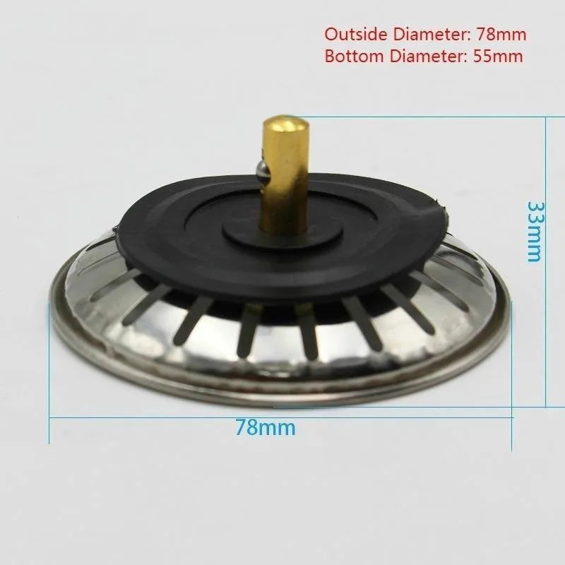 2PCS Kitchen Sink Strainer Stopper – Reusable Drain Filter & Waste Plug Set
