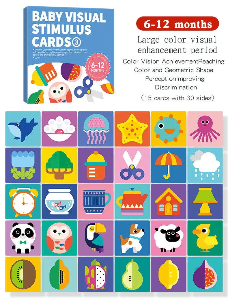 Baby Visual Stimulation Montessori High Contrast Flash Cards