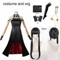 Yor Forger Cosplay Costume Headband Elastic Thigh Stockings Tights Highs Wig Earrings Yor Forger Dress Full Set for Comic Con