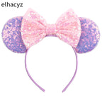 Embroidered Sequin Ears Bow Headband for Women & Girls