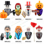 WM6075 WM6101 WM6102 Horror Movie Action Figure Building Blocks Halloween Series Character Accessories Model Brick Toys For Kids