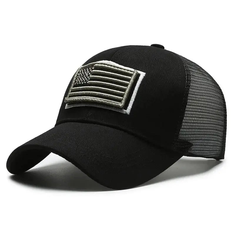American Flag Camouflage Mesh Baseball Cap for Outdoor Adventures
