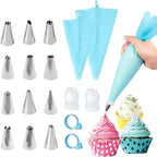 Silicone Piping Bags and Tips Set Cake DIY Decorating Kit with Stainless Steel Nozzle Reusable Silicone Pastry Baking tool