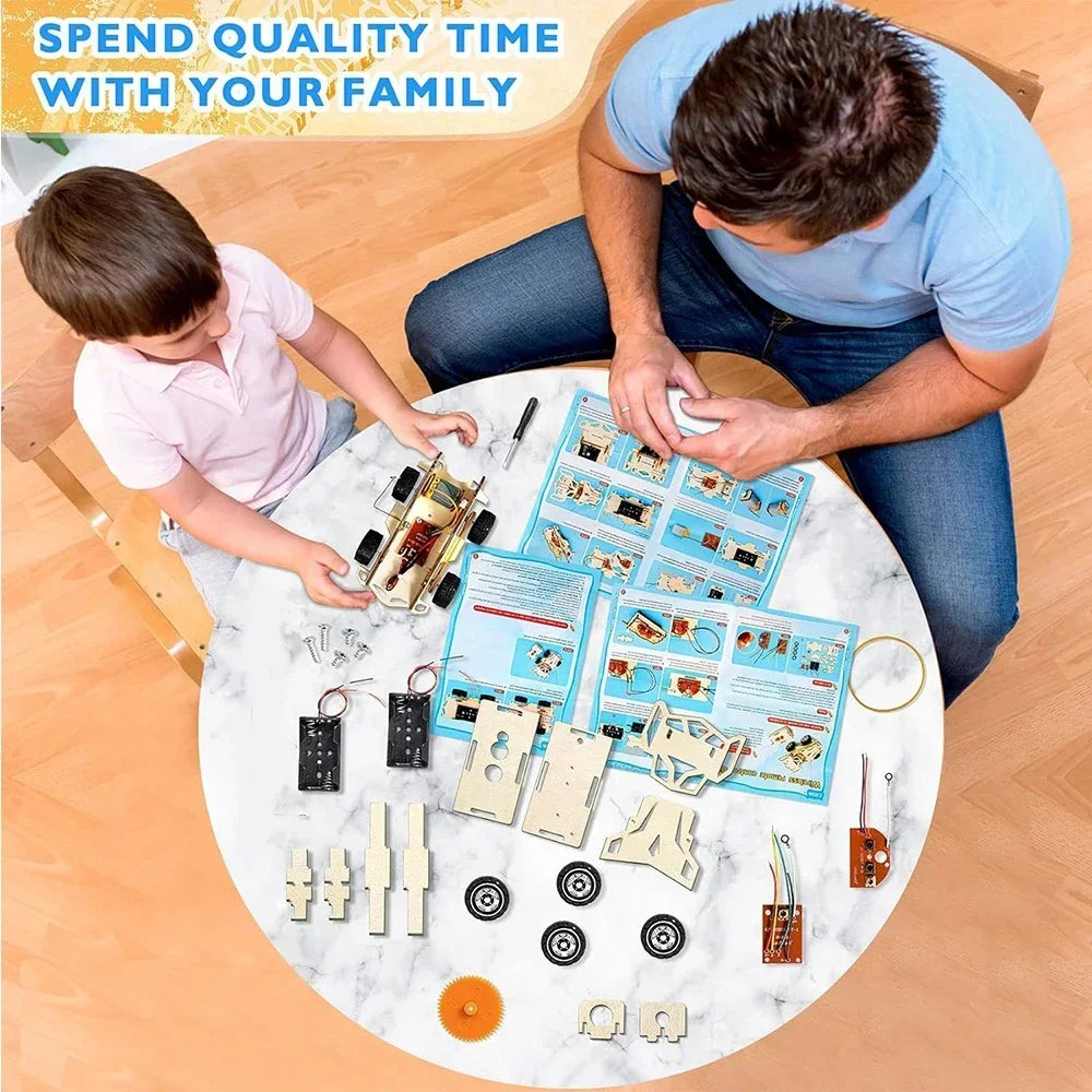 DIY Wooden Remote Control Car STEM Science Experiment Building Kit for Kids