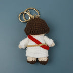 Cute Jesus Crochet Keychain Handmade Faith Bag Charm