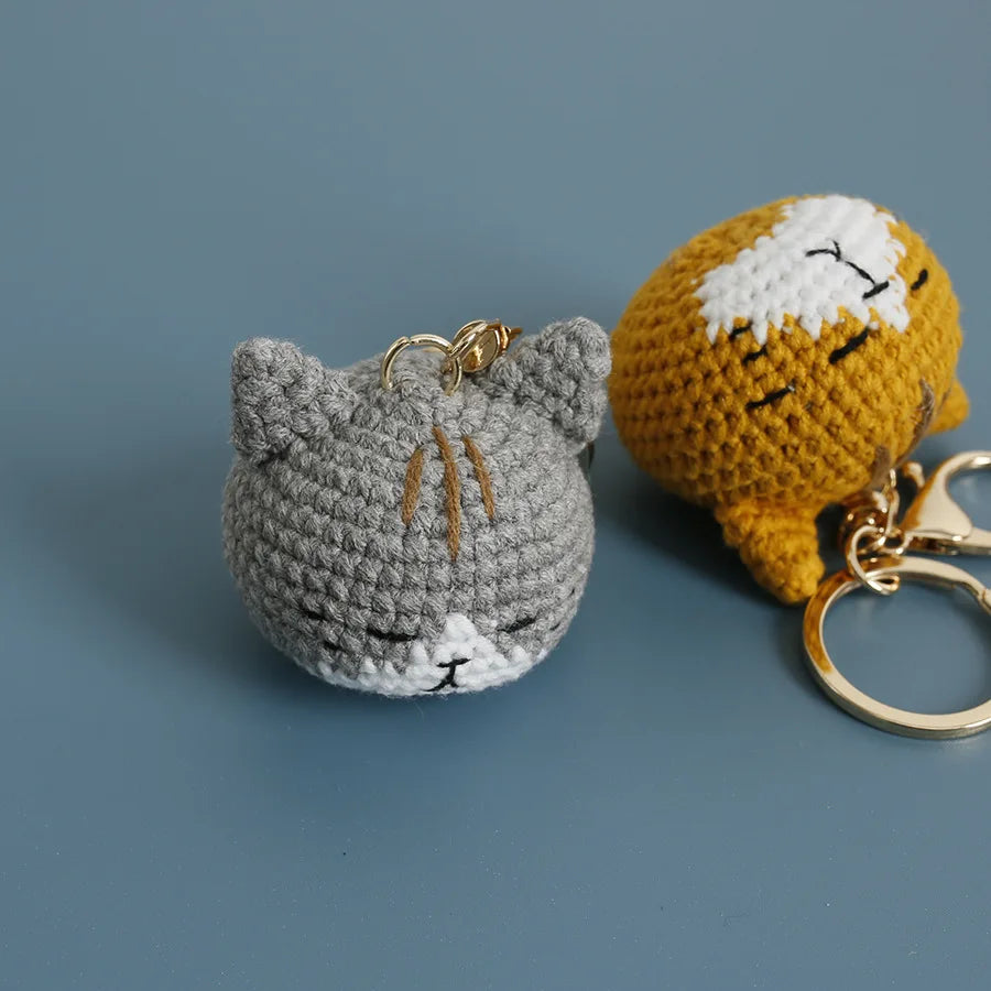 Exquisite Kitten Crochet Keychain Cute Cat Bag Charm