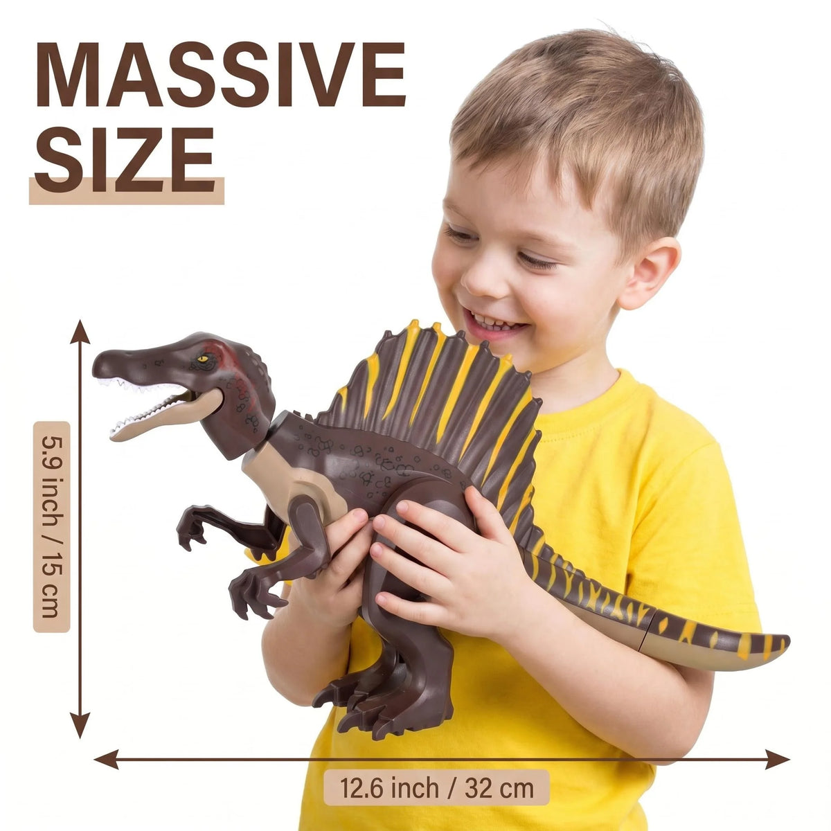 Jurassic Spinosaurus Movable Building Block Dinosaur Model
