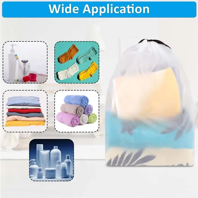 Transparent Waterproof Drawstring Shoe Storage Bags (5–10 Pack)