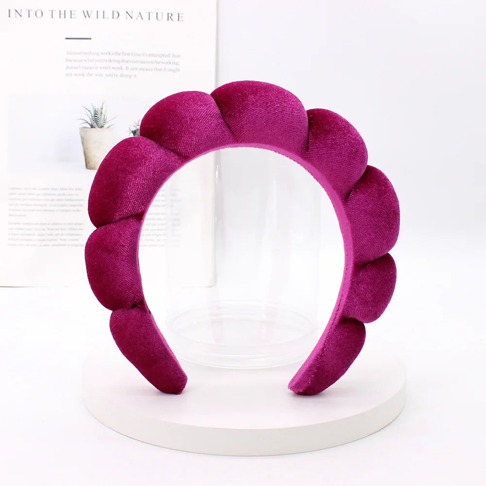 Velvet Sponge Spa Headband for Face Washing & Skincare