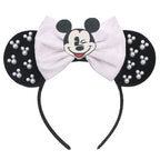 2026 Trip Mouse Ears Headband for Girls Women Sequin Castle 5"Bow Hairband Festival Party Cosplay DIY Hair Accessories