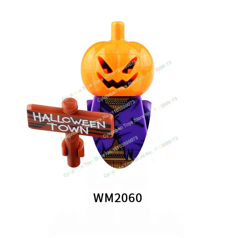 WM6075 WM6101 WM6102 Horror Movie Action Figure Building Blocks Halloween Series Character Accessories Model Brick Toys For Kids