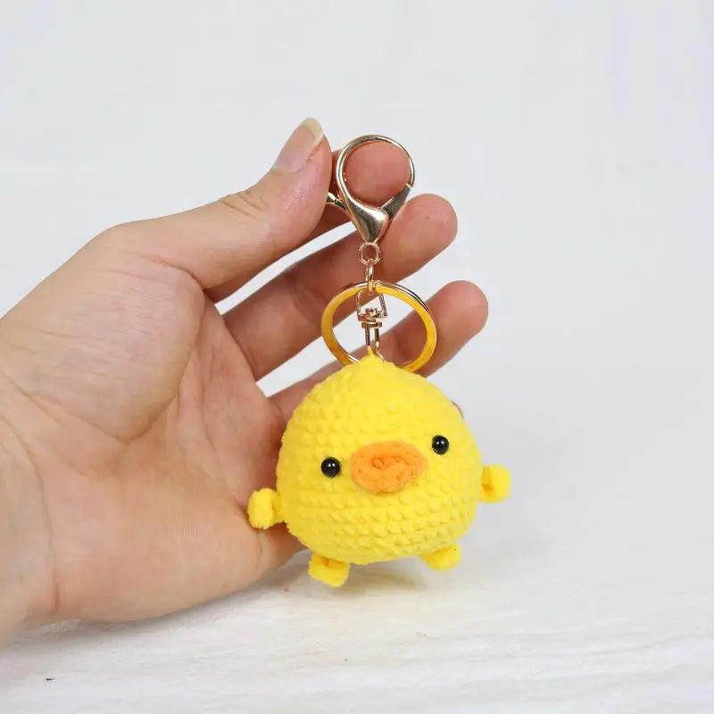 Cute Bear Couple Crochet Keychain Set Mini Animal Doll Charm