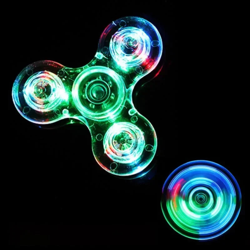 LED Glow Fidget Spinner Stress Relief Finger Toy for Kids Adults