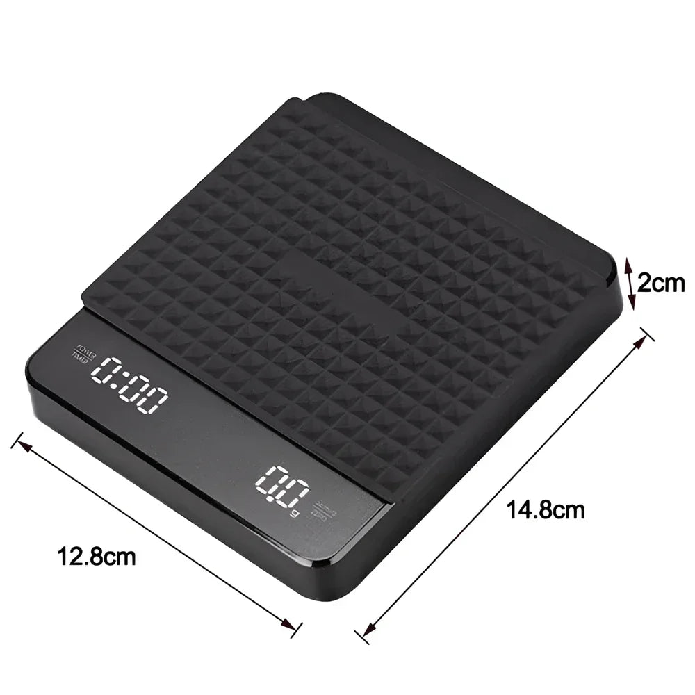 Electronic Coffee Scale with Timer and Silicone Pad USB Rechargeable