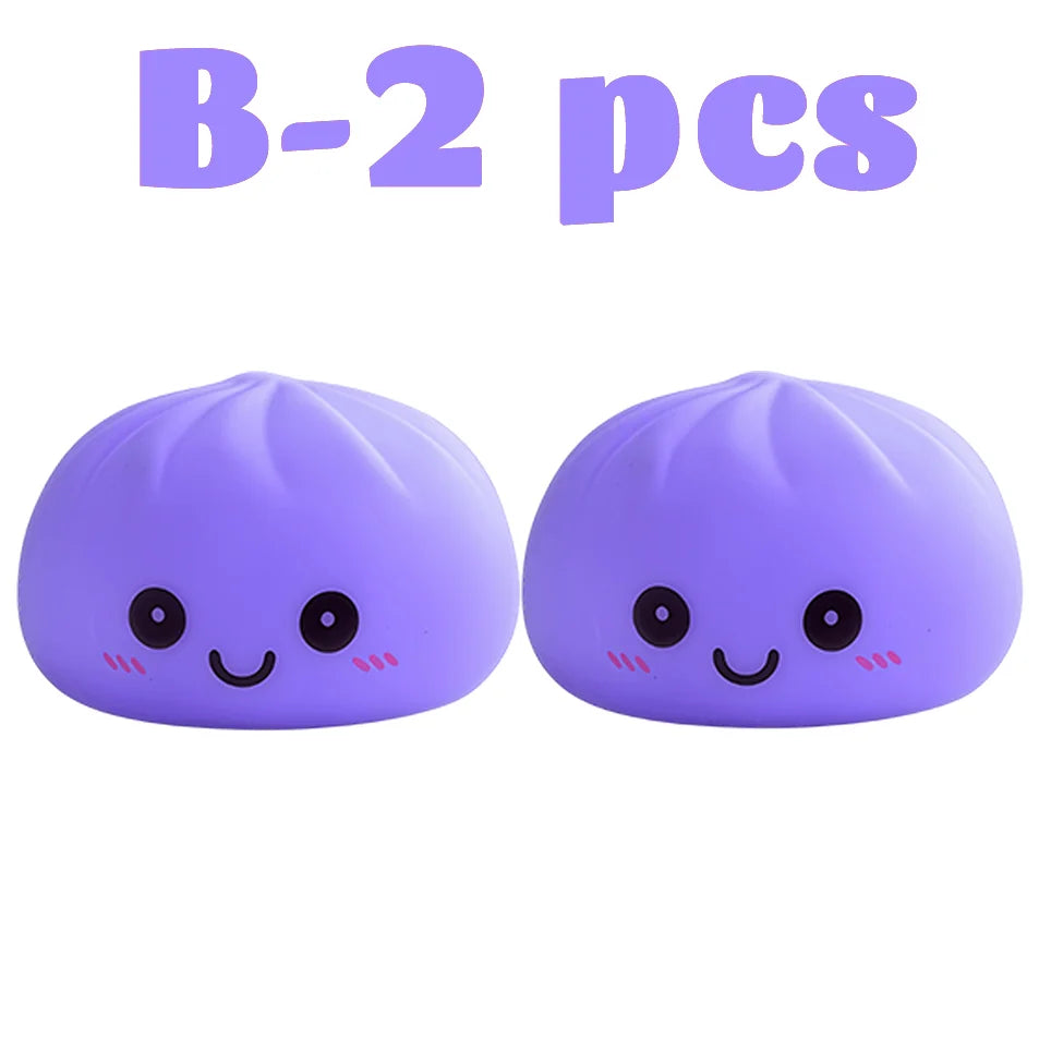 Simulation Dumplin Toy Night Light Soft Dumplings Soft Cute Steamer Birthday Gift Prank Props Colorful Dumping Toy Squishy Gifts